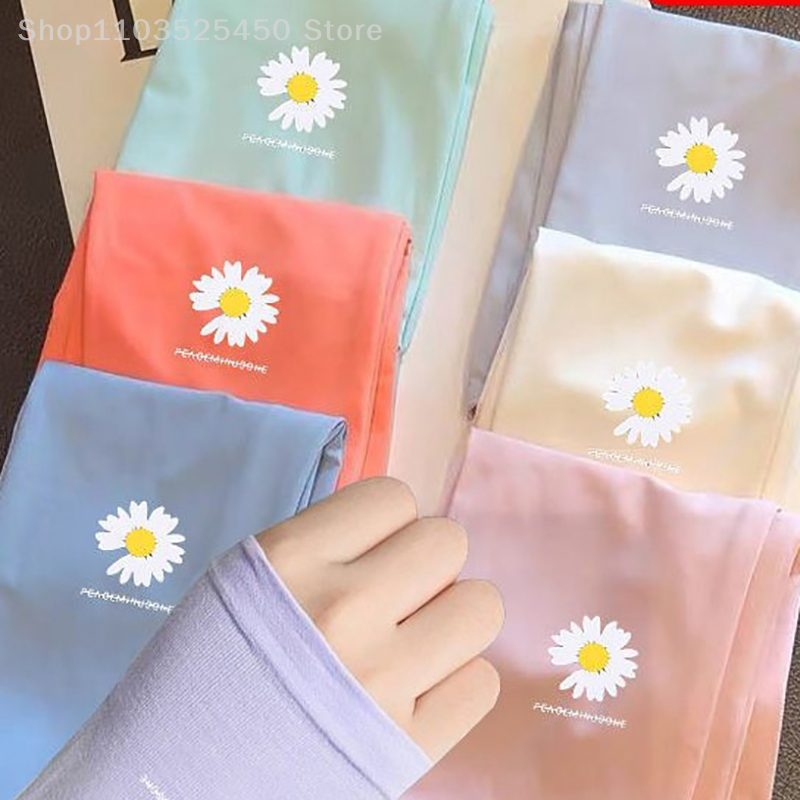 Little Daisy Sunscreen Ice Sleeve Female Ins Breathable Anti-ultraviolet Cycling Arm Protection Ice Silk Sun Protection Sleeve