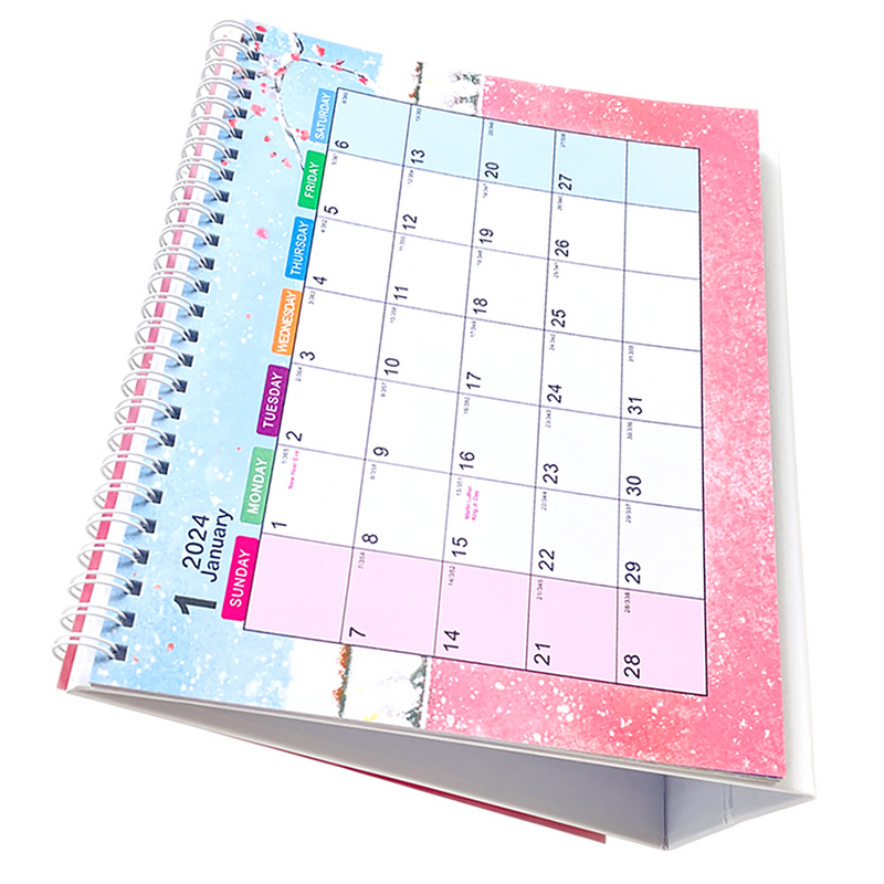 Calendario de escritorio de Decoración Retro Para el hogar, papel decorativo de oficina, abatible de pie pequeño, 2024
