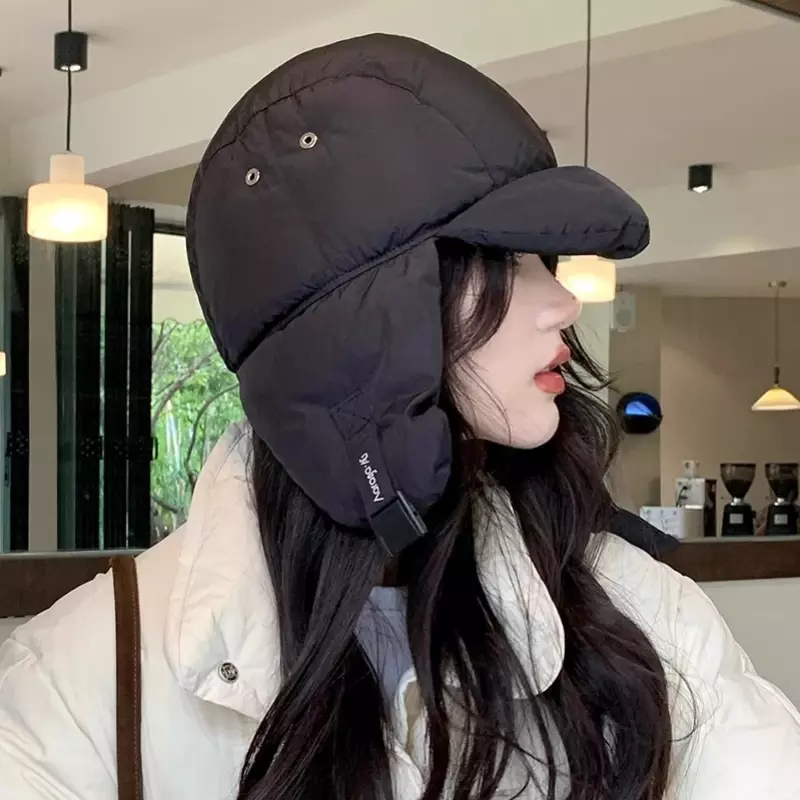 Koreańska wersja moda Retro ochrona słuchu latające czapki dla mężczyzn i kobiety zimowe jazda na zewnątrz i narciarstwo ciepłe Bomber kapelusz