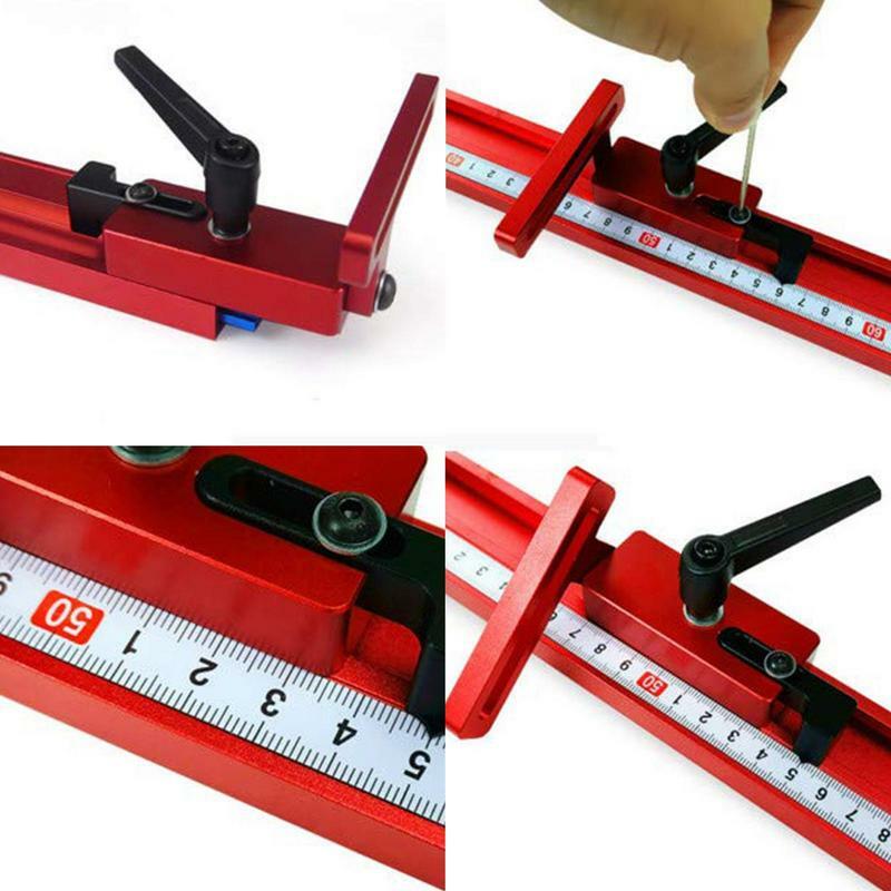 Miter Track Stop Aluminum Alloy Miter T-Slot Stop 45 Type DIY Sliding Chute Backer Woodworking Hand Tools Accurate Length Limit