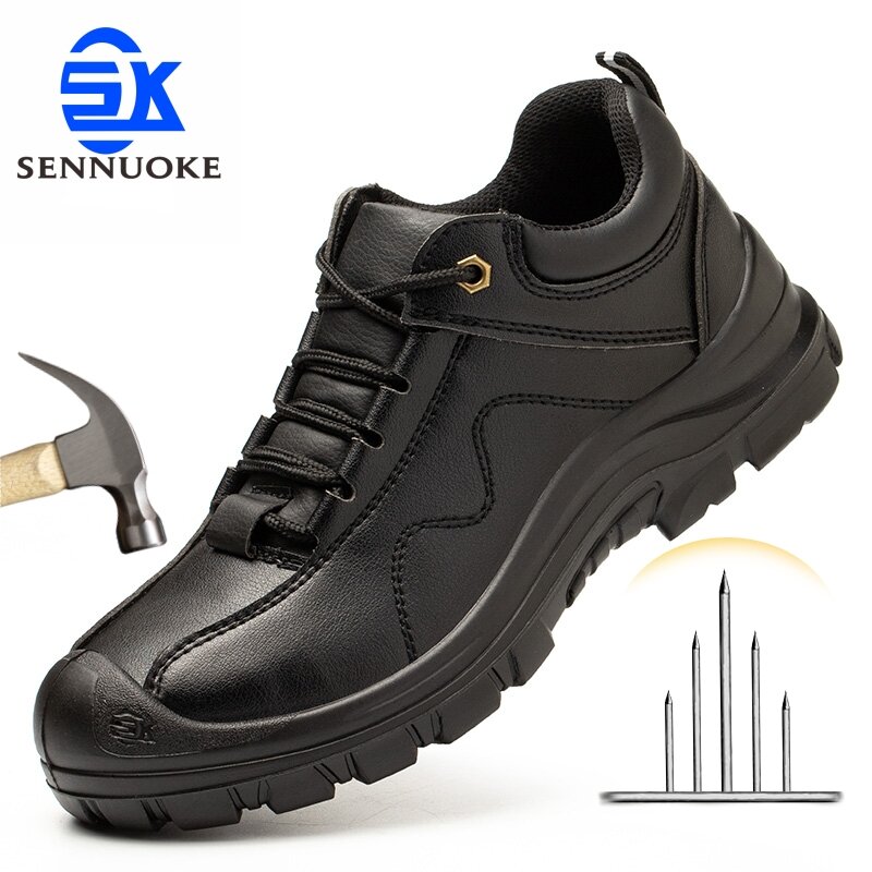 男性用の軽量鋼のつま先の安全靴,作業靴,産業用ブーツ,足の保護,送料無料
