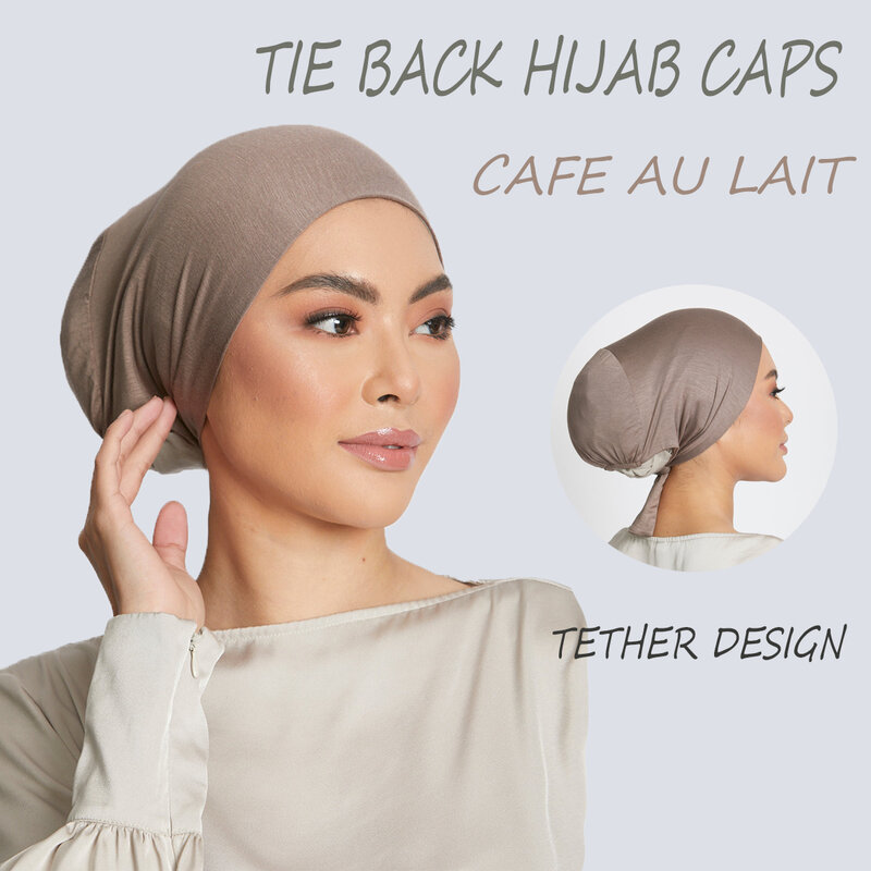 Soft Tether Bottoming Hat Solid Color Inner Turban Mujer Elastic Headband Hat Islamic Lower Scarf Hat Female Headband Tube Hat