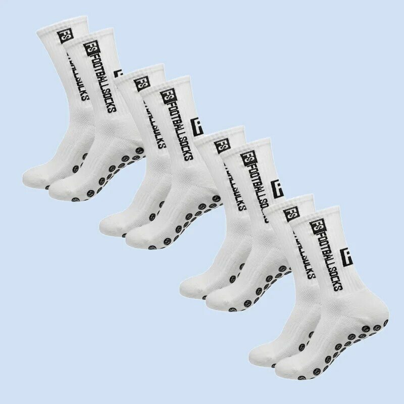 4 Paar Fußball Socken Sport Griff Socken Anti-Rutsch-Basketball-Socken Spot Gummi Anti-Rutsch-Baumwolle Fußball Socken