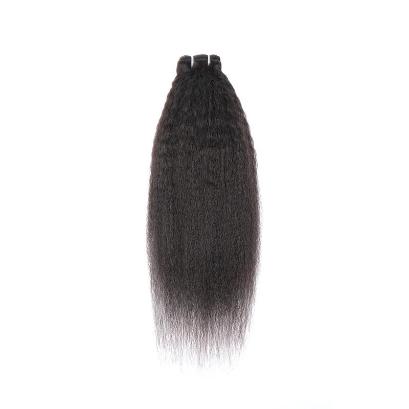 Bundel rambut manusia lurus Kinky Brasil 10-24 inci ekstensi rambut manusia Remy 1/3 buah bundel rambut manusia lurus kain Yaki