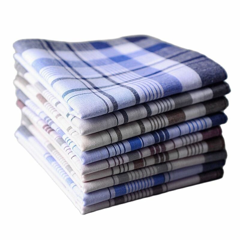 10 sztuk/partia SHSEJA klasyczne Vintage Plaid Stripe chusteczka Hanky mężczyźni kieszonkowe kwadraty 100% bawełna Business Casual Chest Towel
