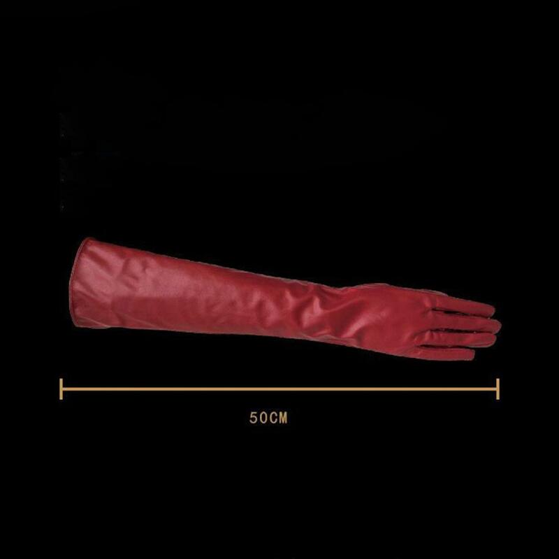 Full Finger Gloves Windproof Dress Gloves Faux Leather Long Arm Gloves Costume Gloves For Dating Gifts