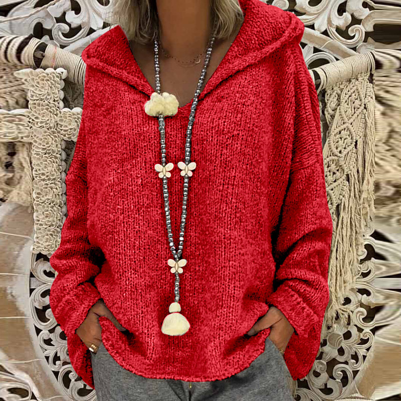 Maglioni invernali oversize da donna felpa con cappuccio girocollo pullover maglione lavorato a maglia Vintage maglione natalizio maglione termico Top