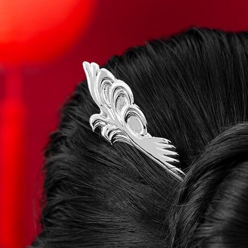 Maomao-pasador de pelo Premium plateado del mismo estilo, diseño exclusivo, herramientas de peinado, accesorios creativos, uso diario
