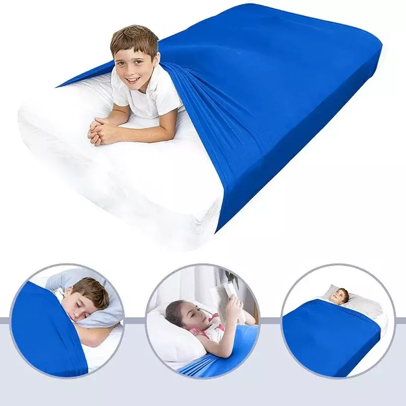 Sábana sensorial de compresión elástica transpirable, ropa de cama cómoda y fresca para dormir para niños y adultos, alternativa a la manta