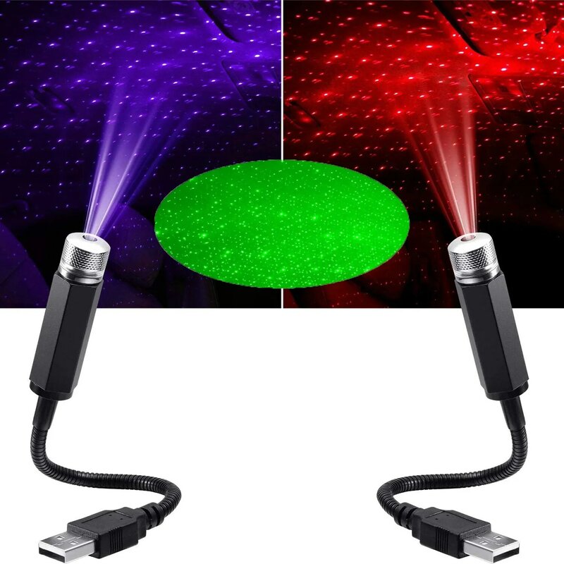 Auto romantische LED Sternen himmel Nachtlicht 5V USB angetrieben Galaxie Stern Projektor Lampe für Auto Dach Raum Decke Dekor Plug and Play