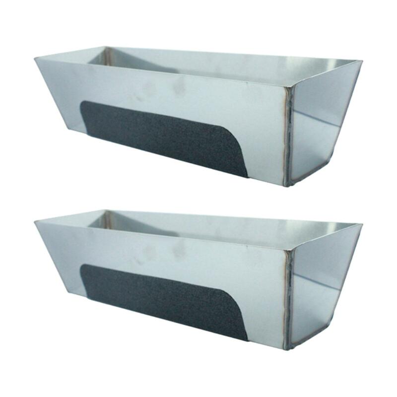 Stainless Steel Mud Pan Durable with Reinforced Band Anti Slip Heavy Duty Rustproof Drywall Tool Mud Pan for Easy Knife Cleaning