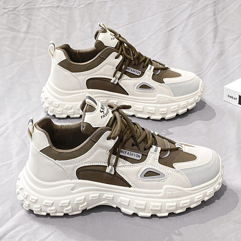 Buty męskie 2024 nowe wiosenne buty dopasowane na co dzień zwiększone moda sportowa buty do tenisa poślizgowe