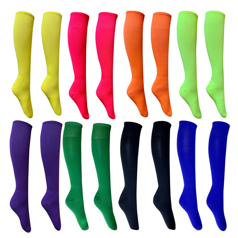 1Pair Football Soccer Socks Breathable Outdoor Sports Rugby Stockings Over Knee High Volleyball Baseball Hockey Adults Long Sock