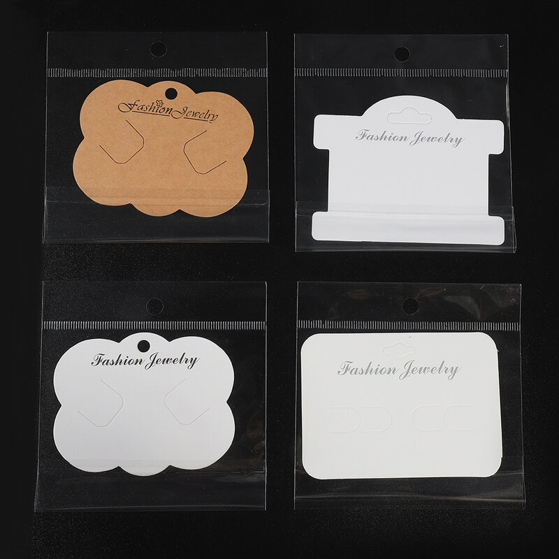 30Sets Sieraden Display Card Met Transparante Opp Zakken Voor Handgemaakte Ketting Armband Oorbel Hoofddeksels Wikkelen Zakken Diy Bevindingen
