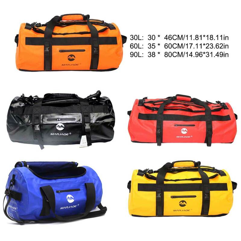 Waterproof Duffel Outdoor Shoulder Bag Dry Saddle Front Pocket PVC Bags with Handle Handbag Beach Travel Camping Yellow