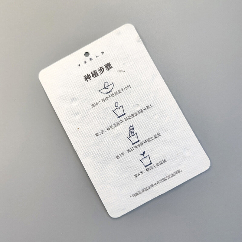 Custom Seed Paper Hang Tag, etiquetas personalizadas de balanço plantáveis, cartão de papel de impressão com sementes Biogradable Hang, verde