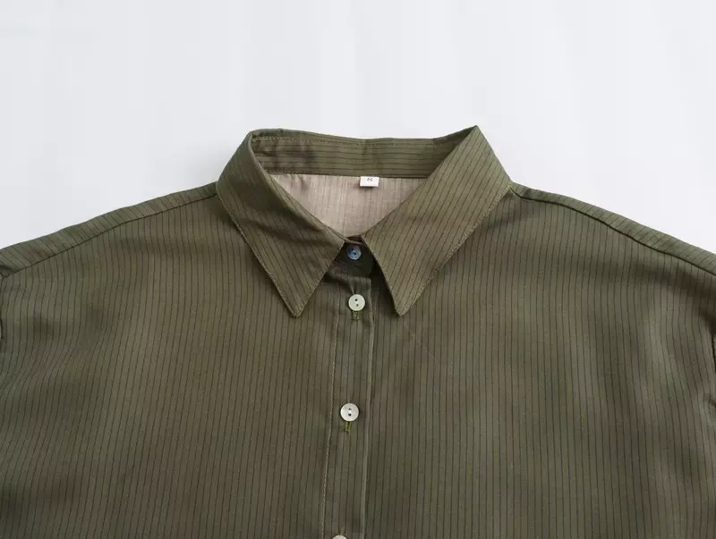 Camisa asimétrica informal para mujer, camisa holgada de manga larga con botones, Top único, 2024