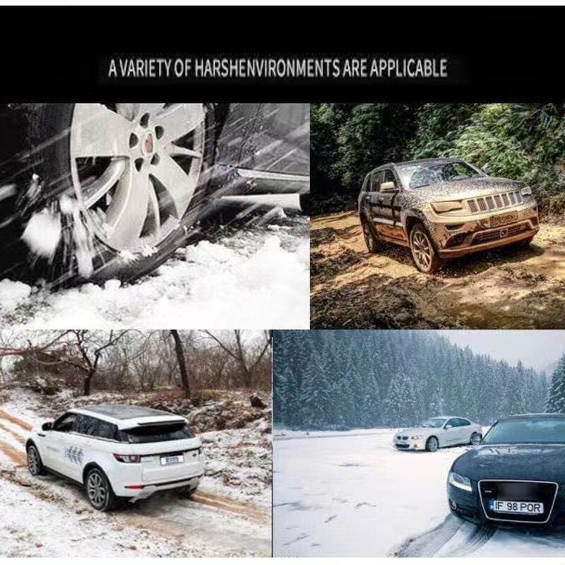 Correntes de neve antiderrapante ao ar livre, emergência carro pneu cinta, rodas cadeia, estrada enlameada