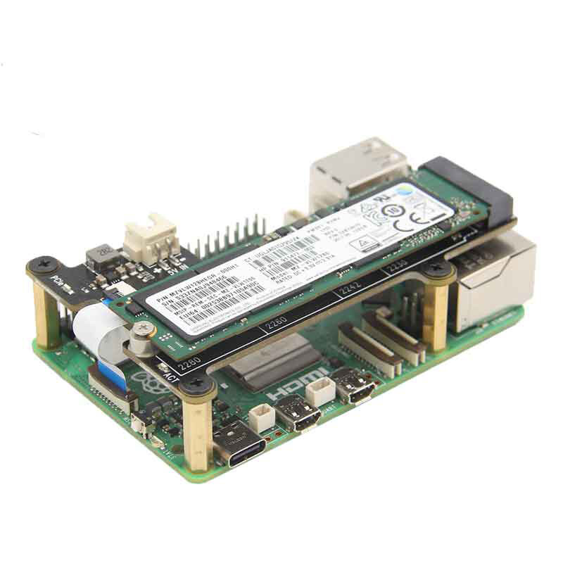 Placa adaptadora Raspberry Pi 5 PCIe a M.2 SSD, HAT NVMe Pi5 2280-2242 2230 X1001