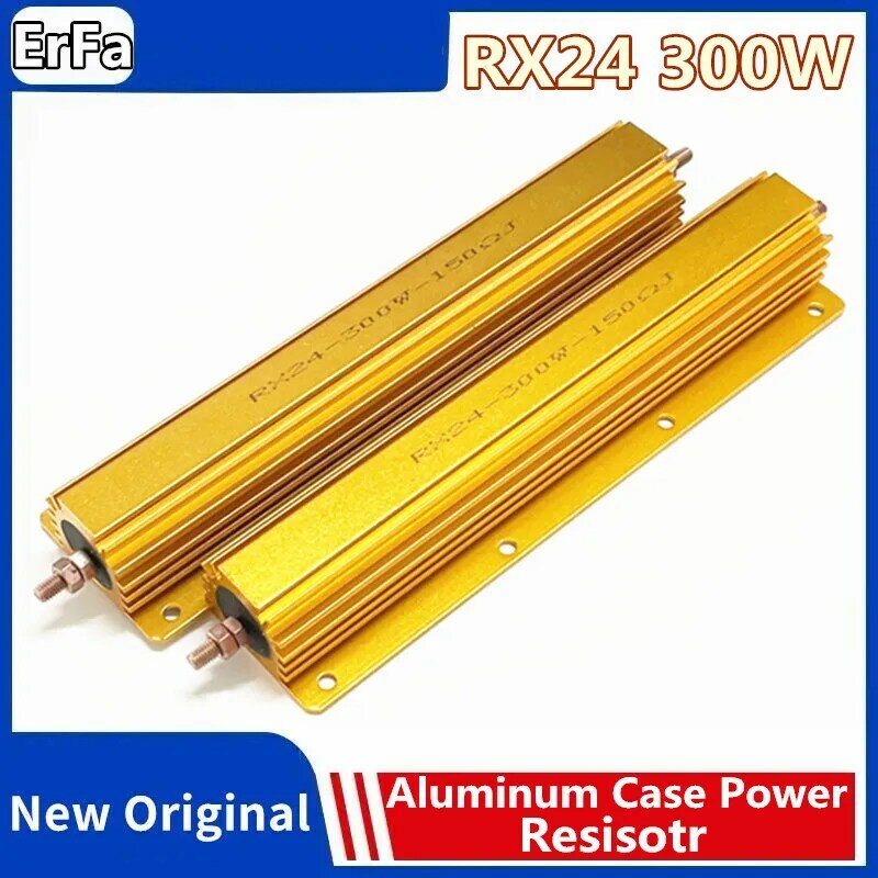 1pcs 300W RX24 Aluminum Power Metal Shell Case Wirewound Resistor 0.1R ~100R 0.3R 0.5R 5.6R 8R 10R 20R 47R 50R 100R 200R 300R 1K
