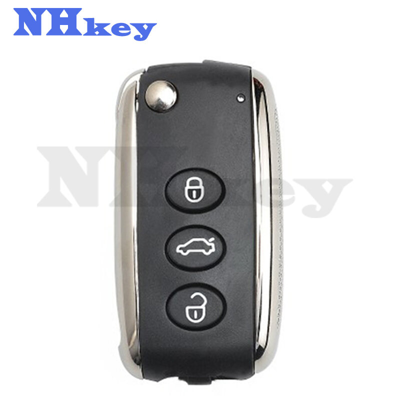 Untuk Bentley 3 tombol dimodifikasi lipat lipat Remote kosong penutup sarung kunci mobil Auto