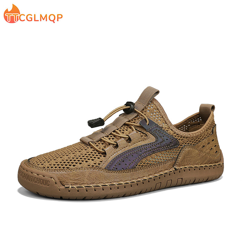Men Sneakers 2023 Breathable Mesh Summer Loaferss Fashion Lightweight Soft Soled Shoes Summer Outdoor Sports Fitness Big Size