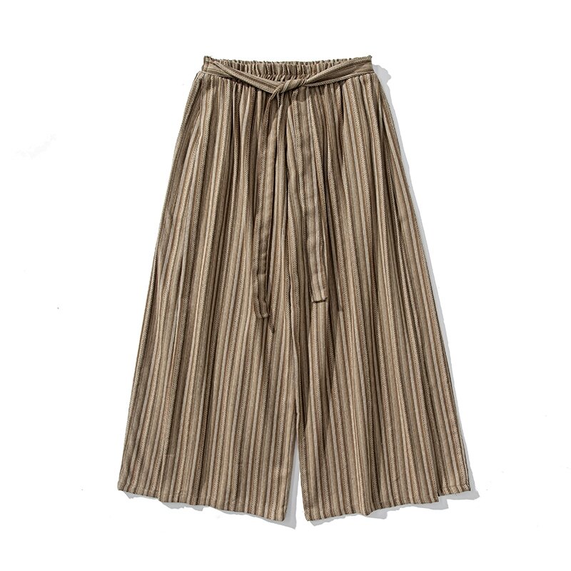Брюки мужские прямые с широкими штанинами, льняные винтажные шаровары из хлопка, брюки оверсайз свободного покроя, уличная одежда в стиле Харадзюку