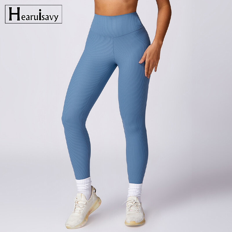 Heruisavy-mallas deportivas de cintura alta para mujer, pantalones de Fitness, mallas Push Up para Yoga, correr, gimnasio