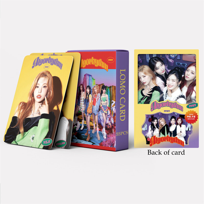 55pcs/set KPOP ITZY New Album Algorhythm Postcard YEJI Lia RYUJIN CHAERYEONG YUNA Photo Card Gift Collector Card lomo card