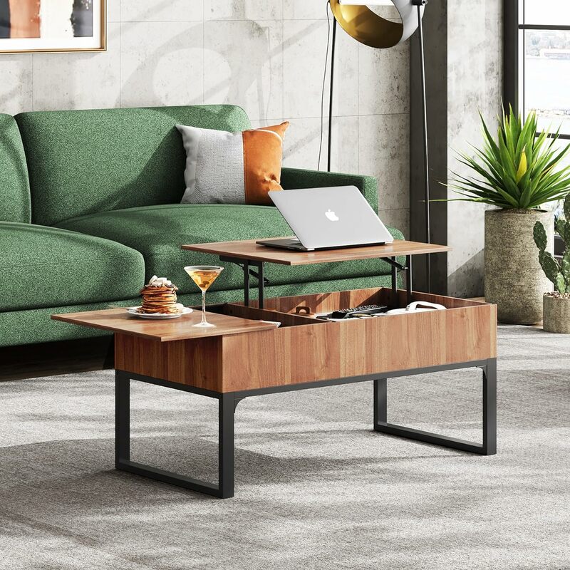 Lift Top Coffee Table for Living Room,Modern Wood Coffee Table with Storage,Hidden Compartment and Drawer for Apartment, Home