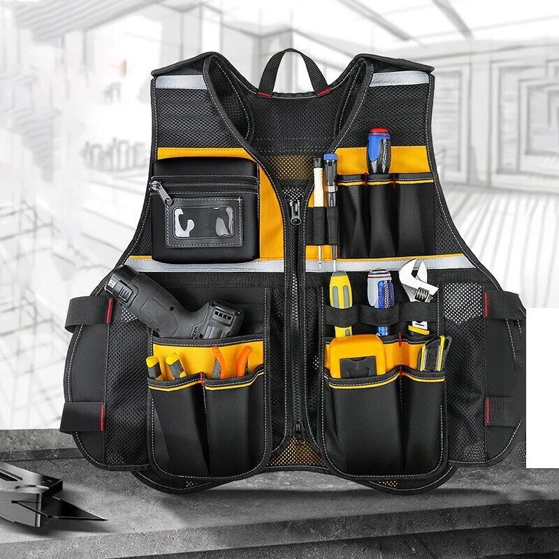 Bolsa de herramientas de electricista profesional, mochila organizadora, riñonera, accesorios, bolsa de herramientas multifuncional portátil