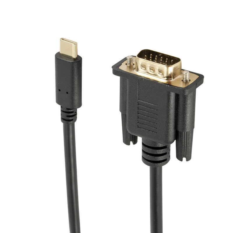 Concentrador de Cable USB C a VGA, adaptador de transferencia de datos VGA Revolution, 180CM, 1080P, para portátil, proyector de vídeo externo