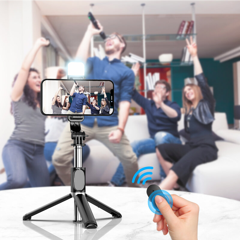 Palo de Selfie portátil de 41 pulgadas para teléfono, trípode extensible con control remoto inalámbrico, soporte con rotación de 360, Compatible con iPhone