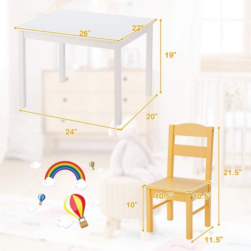 Children Furniture Sets,  Wood Activity Table & Chairs for Children Arts, Crafts, Homework, Snack Time, Children Furniture Sets