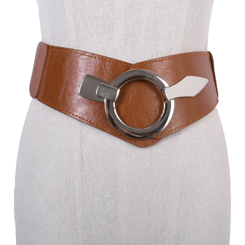 2021 moda fibbia in metallo ampia cintura in pelle Punk cinture fresche esagerano cinture larghe in metallo pesante cintura in pelle Pu Hip-Hop per donna