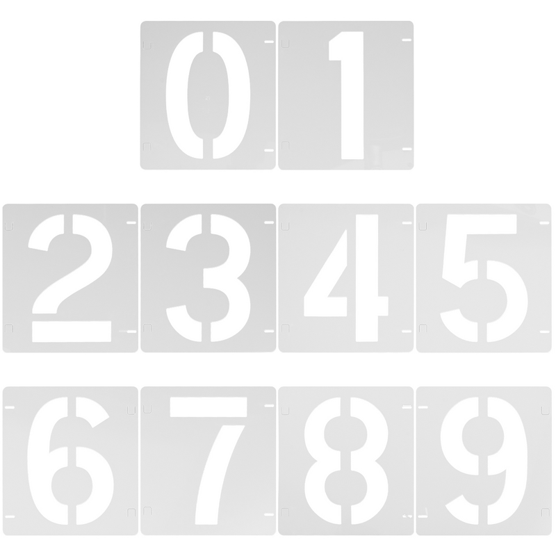 10 lembar lukisan stensil nomor Template plastik menggambar stensil nomor lukisan stensil untuk DIY
