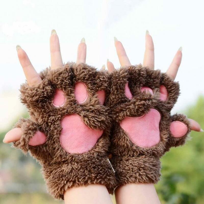 1 Paar Damen handschuhe Plüsch Katzen pfoten klaue gemütlich süß warm bequem bequem rutsch feste Handschuhe Büro Reit zubehör