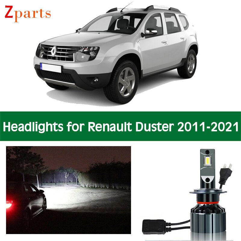 Bombillas de coche para Renault, faro delantero LED de haz bajo y alto, Canbus, luz blanca, 12V, 6000K, accesorios