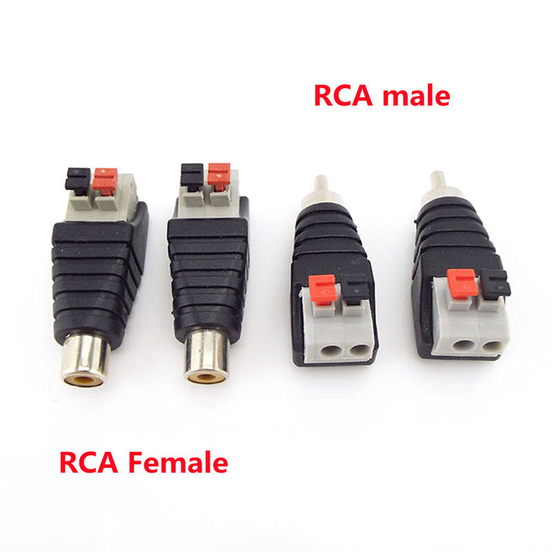 2.1*5.5mm Speaker Wire A/V Cable to Audio Male Female RCA Connector Press Plug Terminal Adapter Jack Plug Connector 2/5/10pcs
