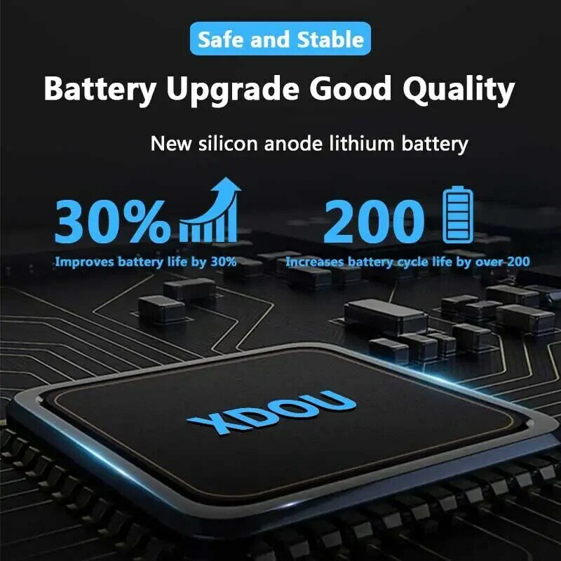 Аккумулятор XDOU для телефона iPhone 5S 5 6S 6 7 8 Plus X SE SE2 XR XS 11 12 13 Mini Pro Max, сменная батарея 4 4S 7, инструменты