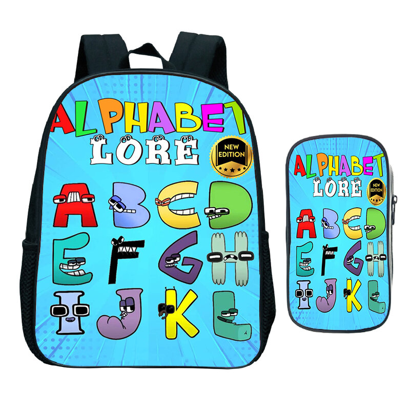 Leichte Alphabet Lore Print Cartoon Schult asche für Jungen Mädchen hochwertige Kindergarten Tasche für Vorschule Kinder Mini Bücher tasche