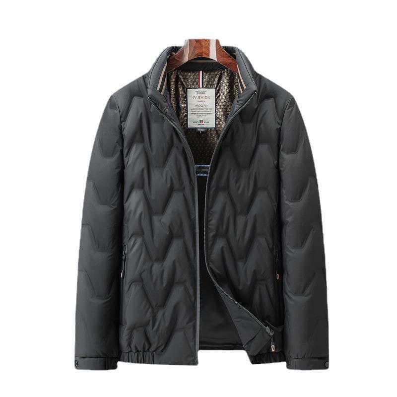 Новинка Зима 2023, мужское короткое пальто со стоячим воротником, молодежная теплая Повседневная куртка средней длины
