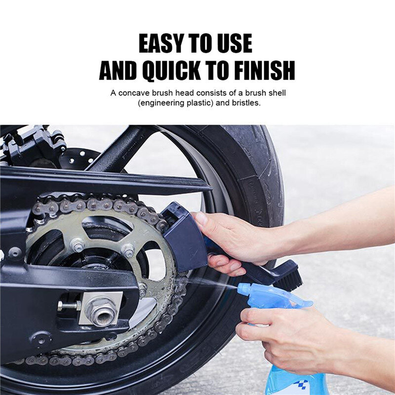 Bike Chain Cleaner Fiets Motorcycle Chain Cleaning Brush Dual Heads Fietsen Cleaning Kit Chain Cleaner Scrubber Tool Kit
