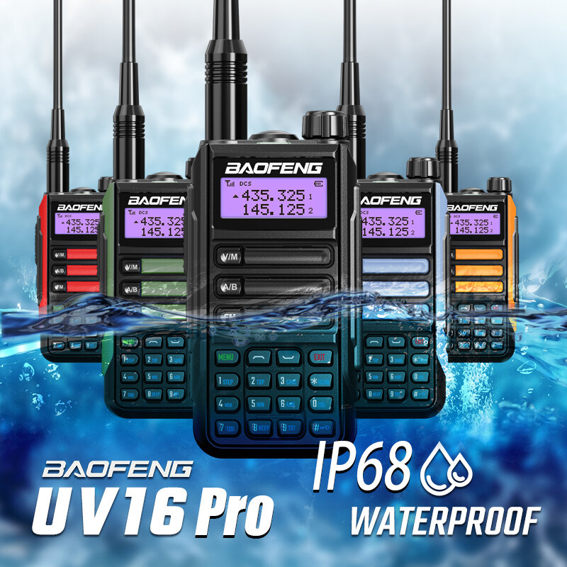 BAOFENG-walkie-talkie portátil BF-UV16 Pro Mate, 10W, IP68, Radios bidireccionales, UV16 Plus, transceptor de mano mejorado