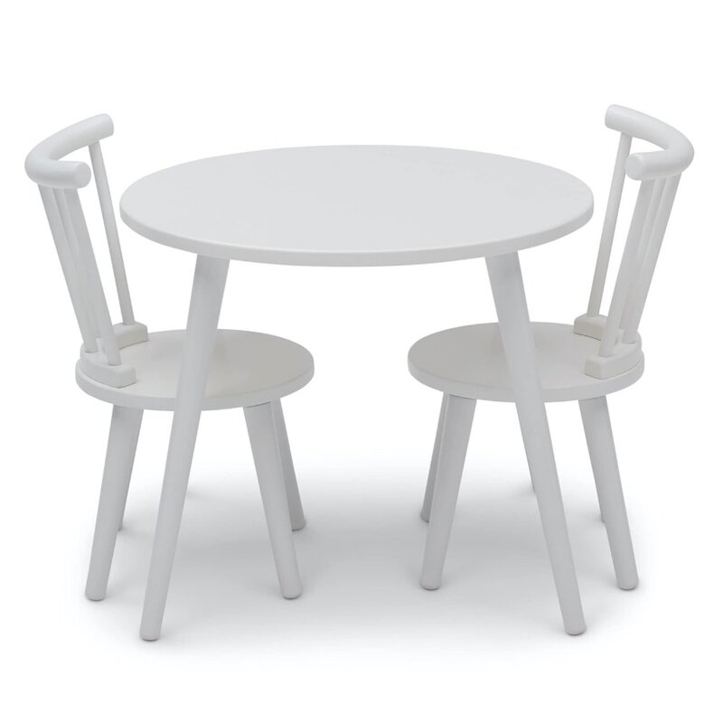 Meja anak & 2 kursi set-ideal untuk Seni & Kerajinan emas permainan bersertifikasi kursi anak-anak & bangku Bianca putih kargo meja Gratis