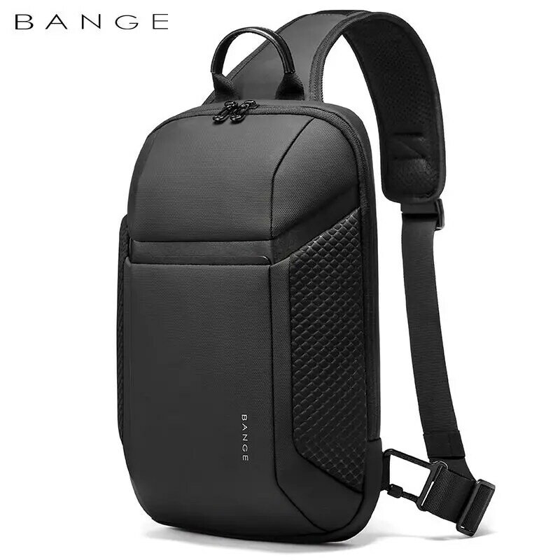 BANGE 남성용 다기능 도난 방지 숄더백, 옥스포드 크로스바디 백, 짧은 여행 메신저, USB 충전 가슴 가방 팩