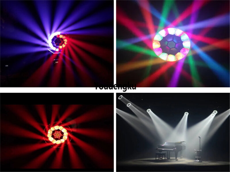 Movendo a cabeça Stage Light com caixa, LED Pixel Control, RGBW Beam, DJ Disco Party, Zoom Wash, 4 em 1, 37x40W, Flycase, 6 PCs