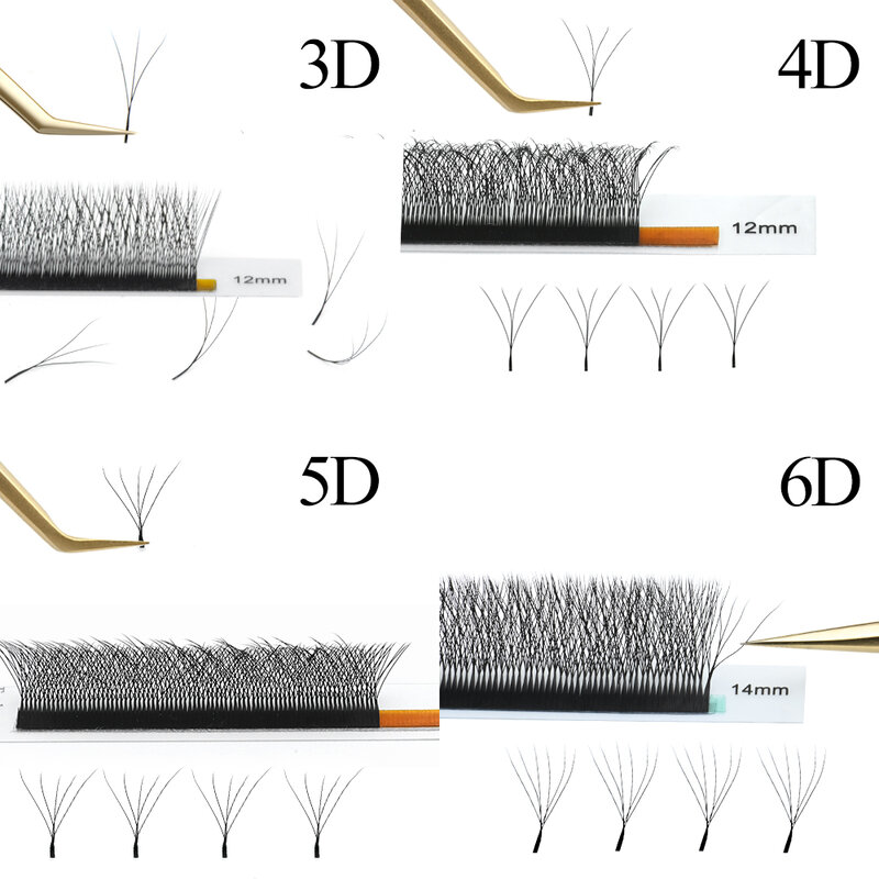 NAGARAKU-extensiones de pestañas con forma de W, 3D, 4D, 5D, 6D, prefabricadas, suaves, naturales, densas