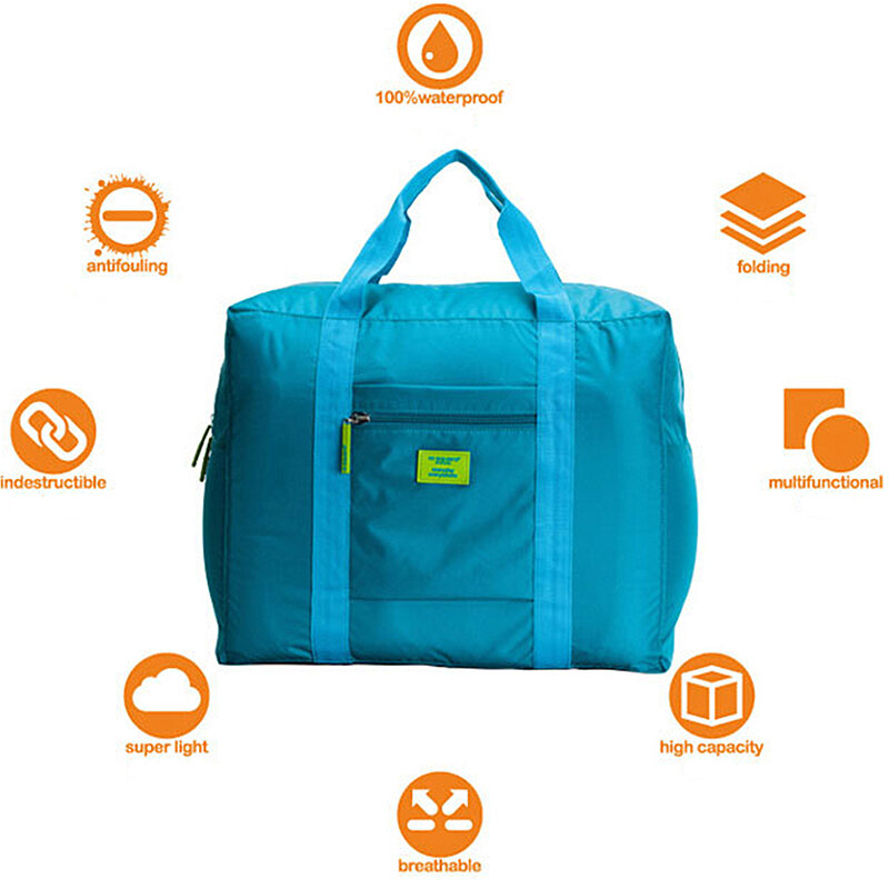Вместительная складная дорожная сумка, нейлоновая Водонепроницаемая спортивная сумка, ручной органайзер для одежды для мужчин и женщин, упаковочный куб для путешествий