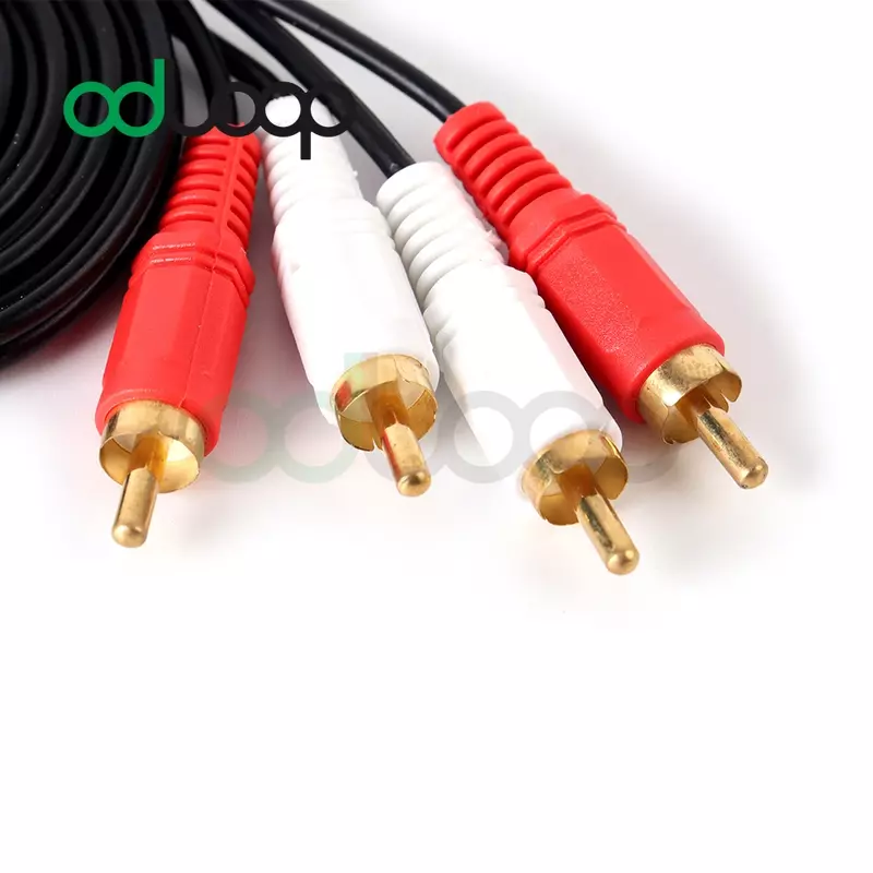 ODLOOP Kabel RCA Ganda 2 Kabel Audio Stereo Kabel Konektor Male To Male HITAM